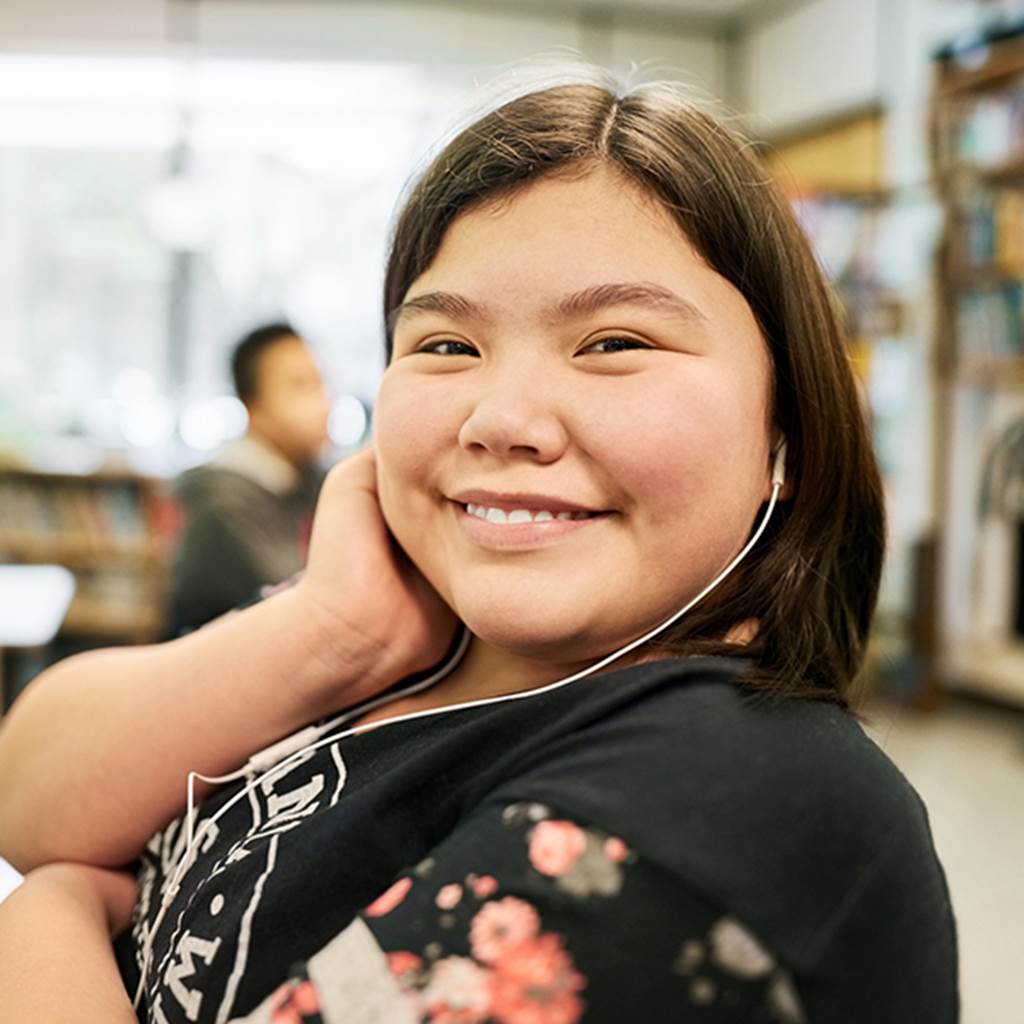 image of student smiling