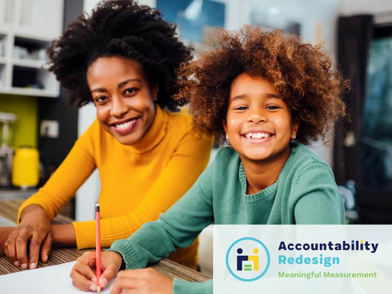 A mother and student do homework