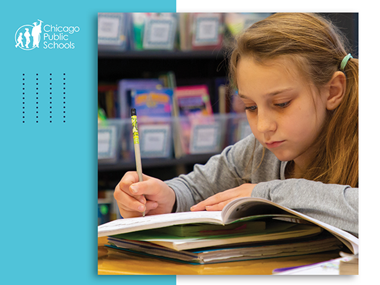 A CPS student studies