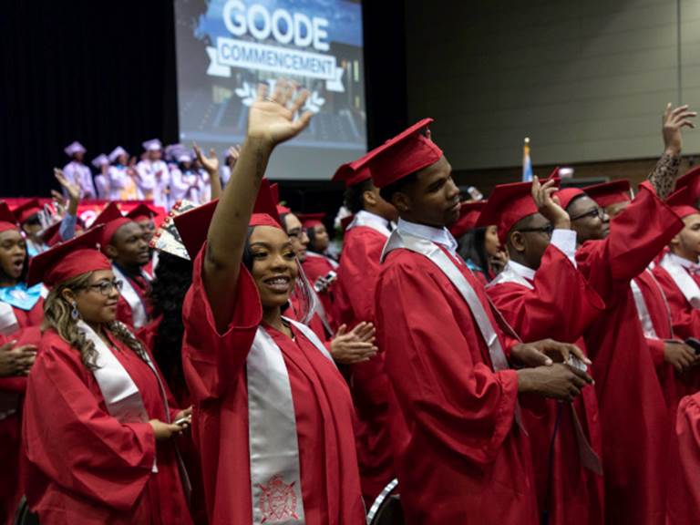 High school students graduating