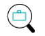 Briefcase under magnifying glass icon