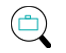 Briefcase under magnifying glass icon