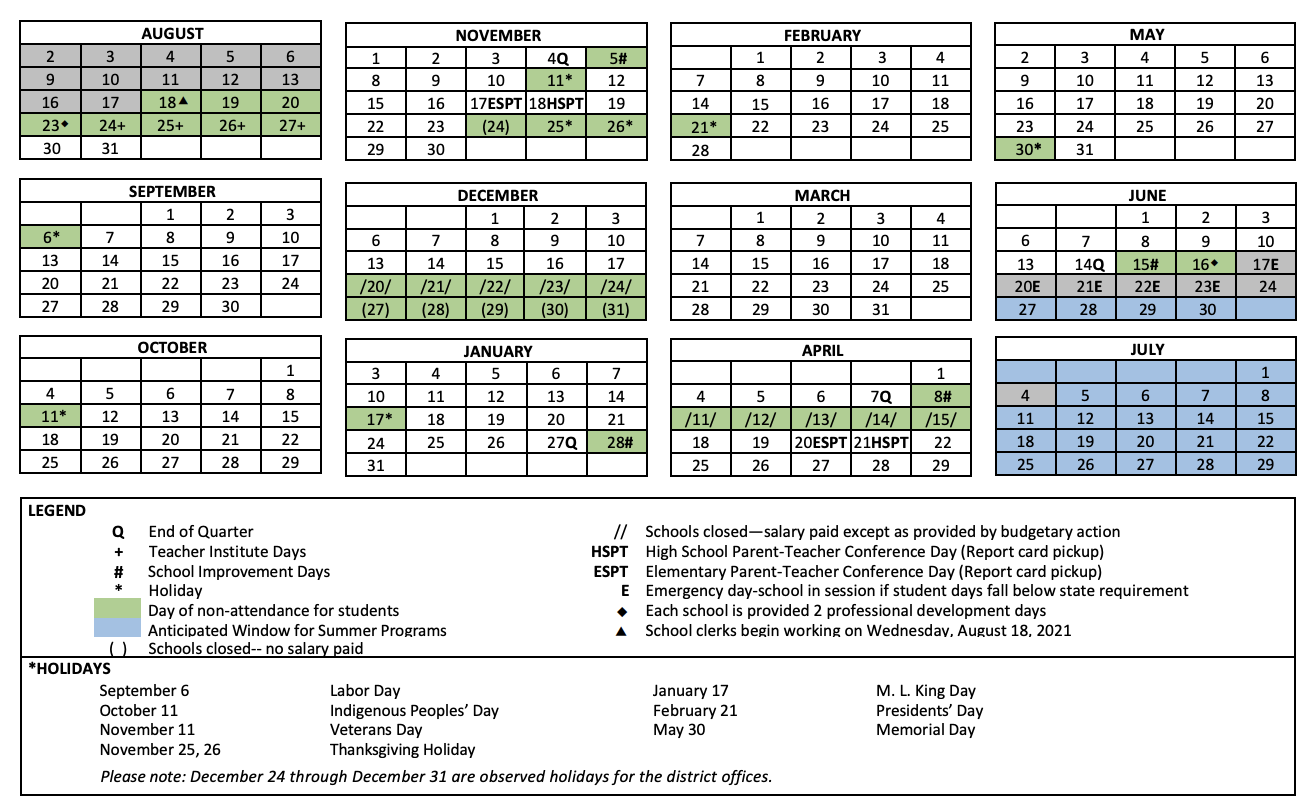 Cps Calendar 2022 Calendar | Chicago Public Schools
