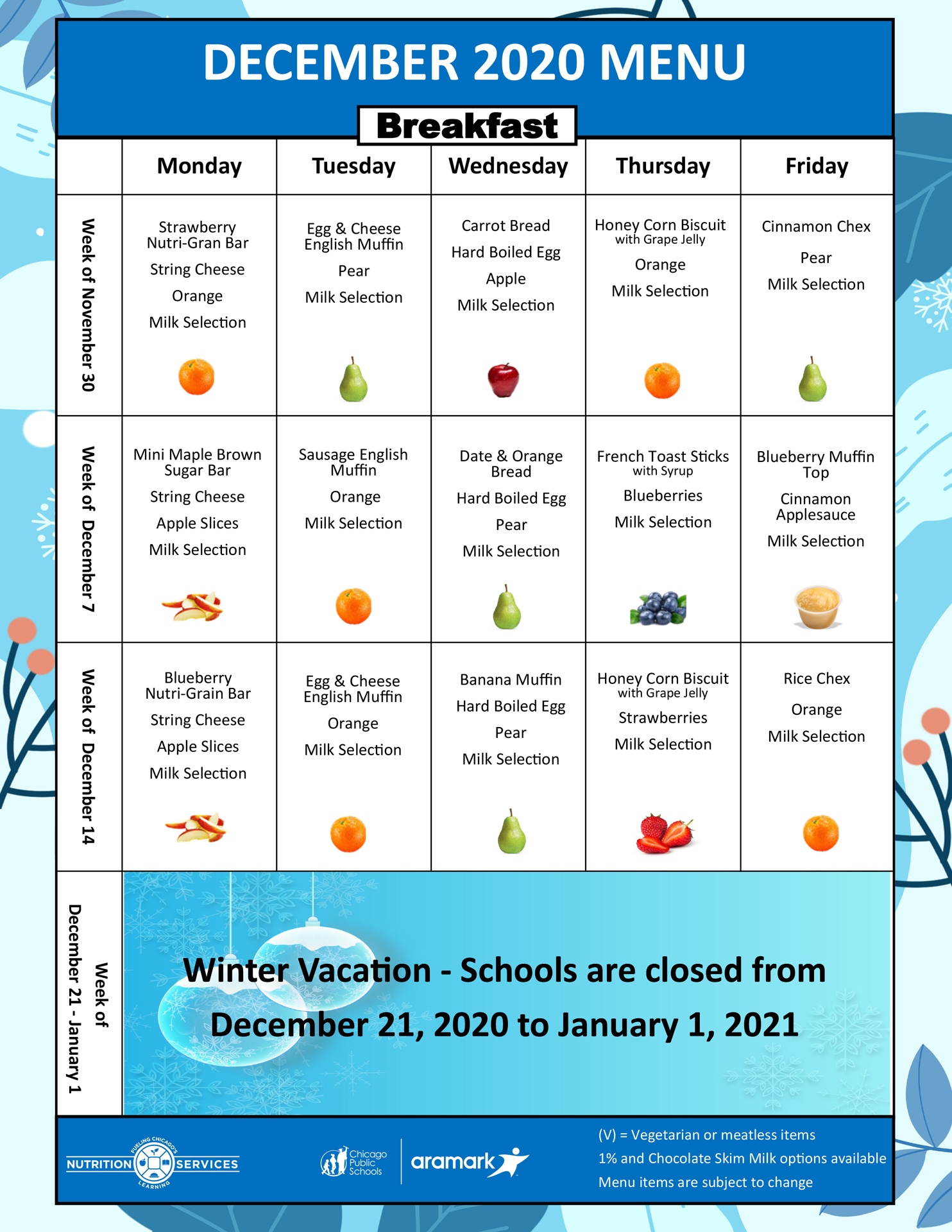 School Meals and Nutrition Chicago Public Schools