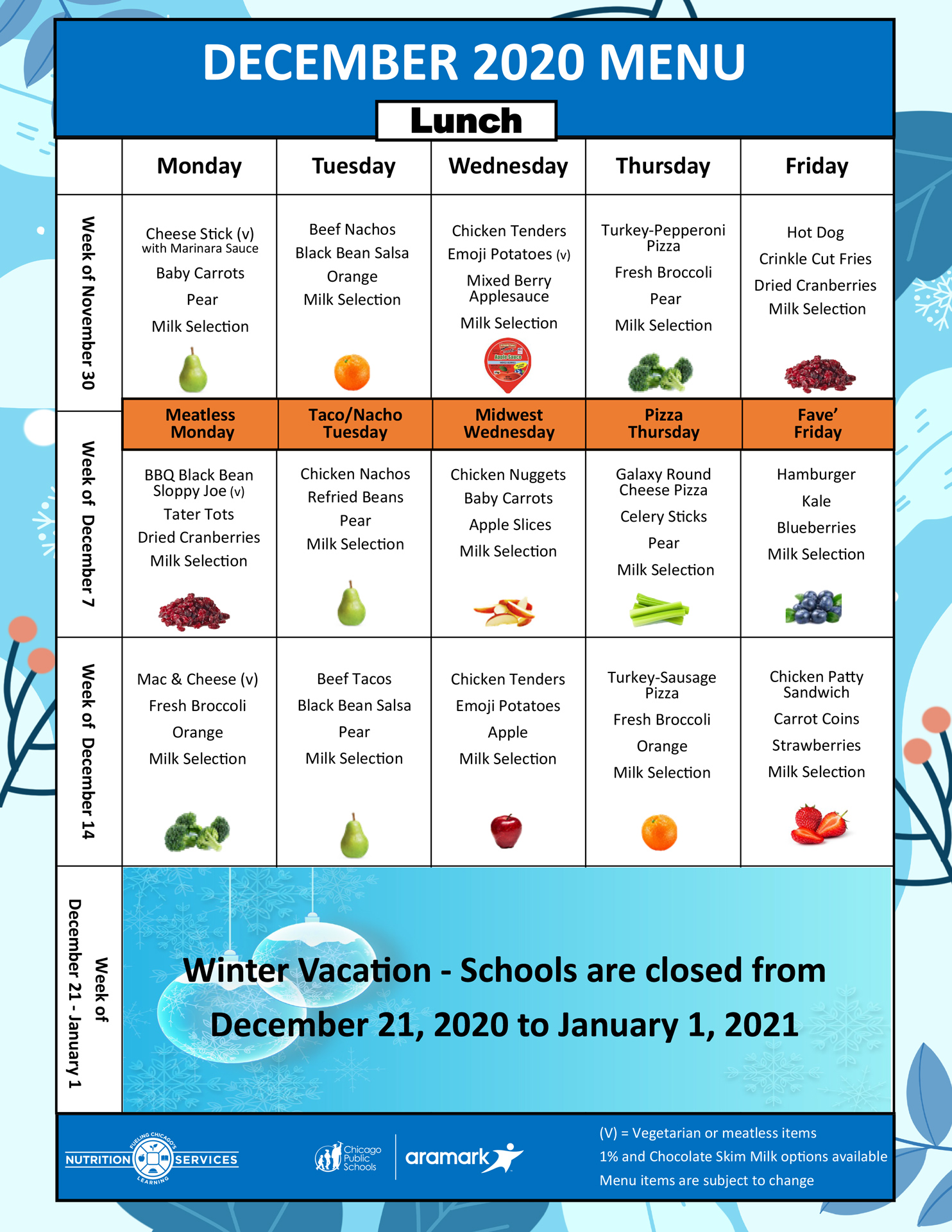 School Meals and Nutrition Chicago Public Schools