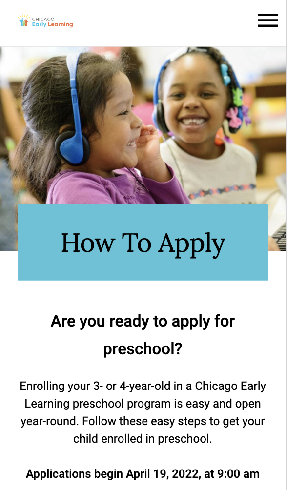 Chicago Early Learning mobile screenshot