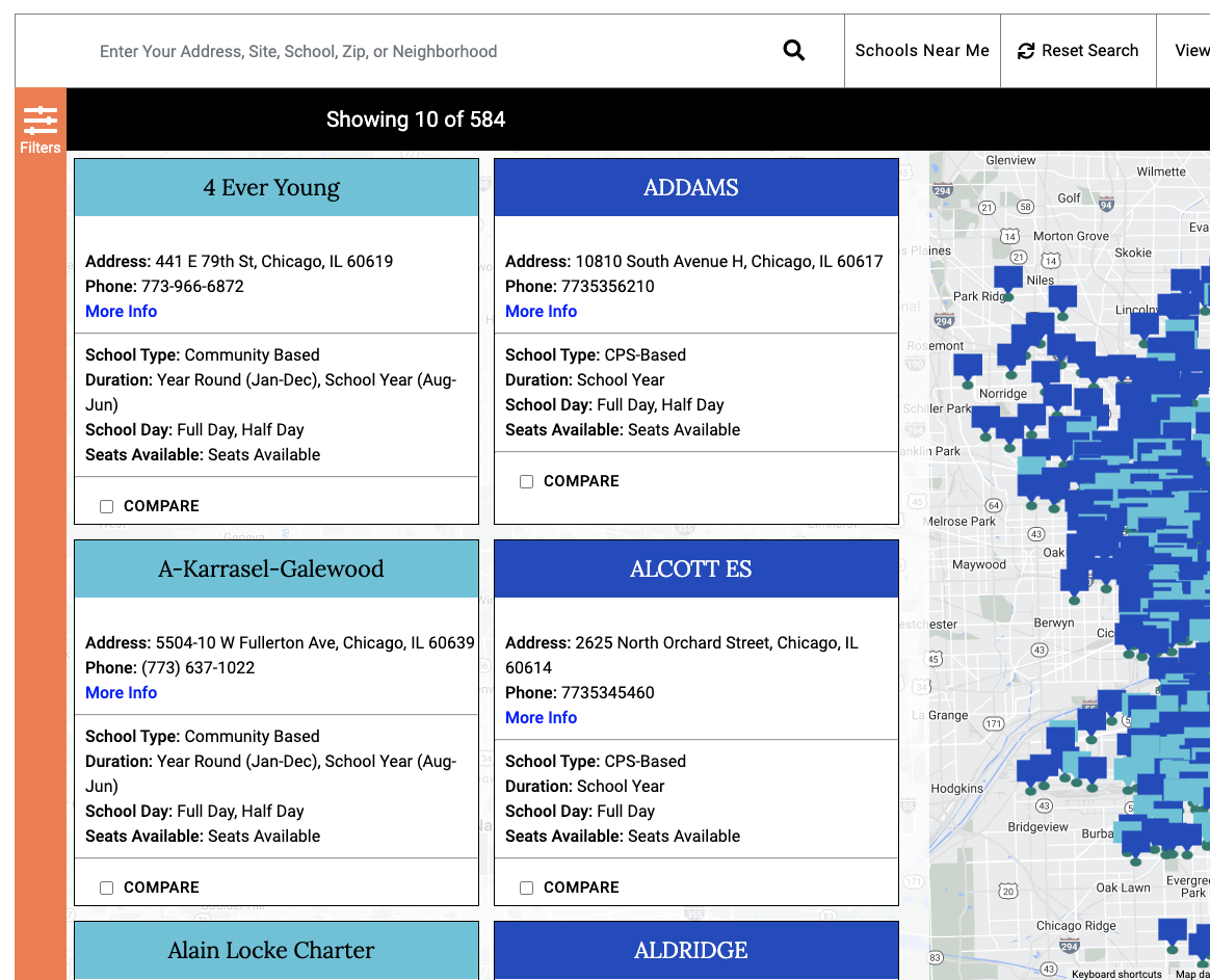 Chicago Early Learning search