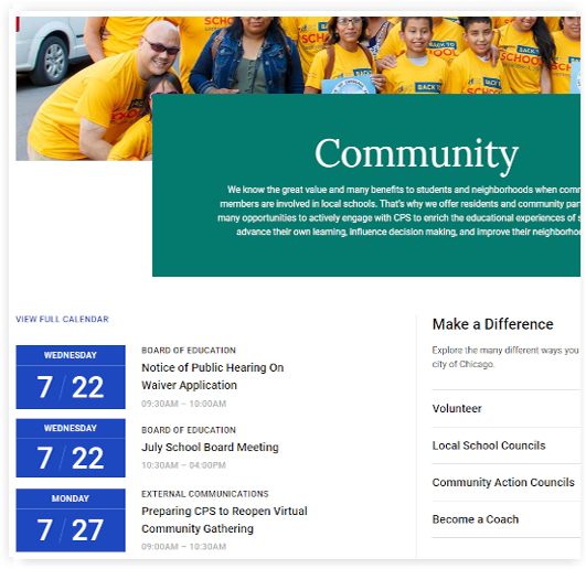 Community page screenshot