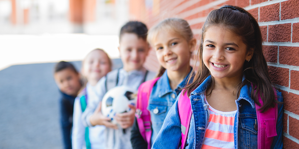 elementary students smiling