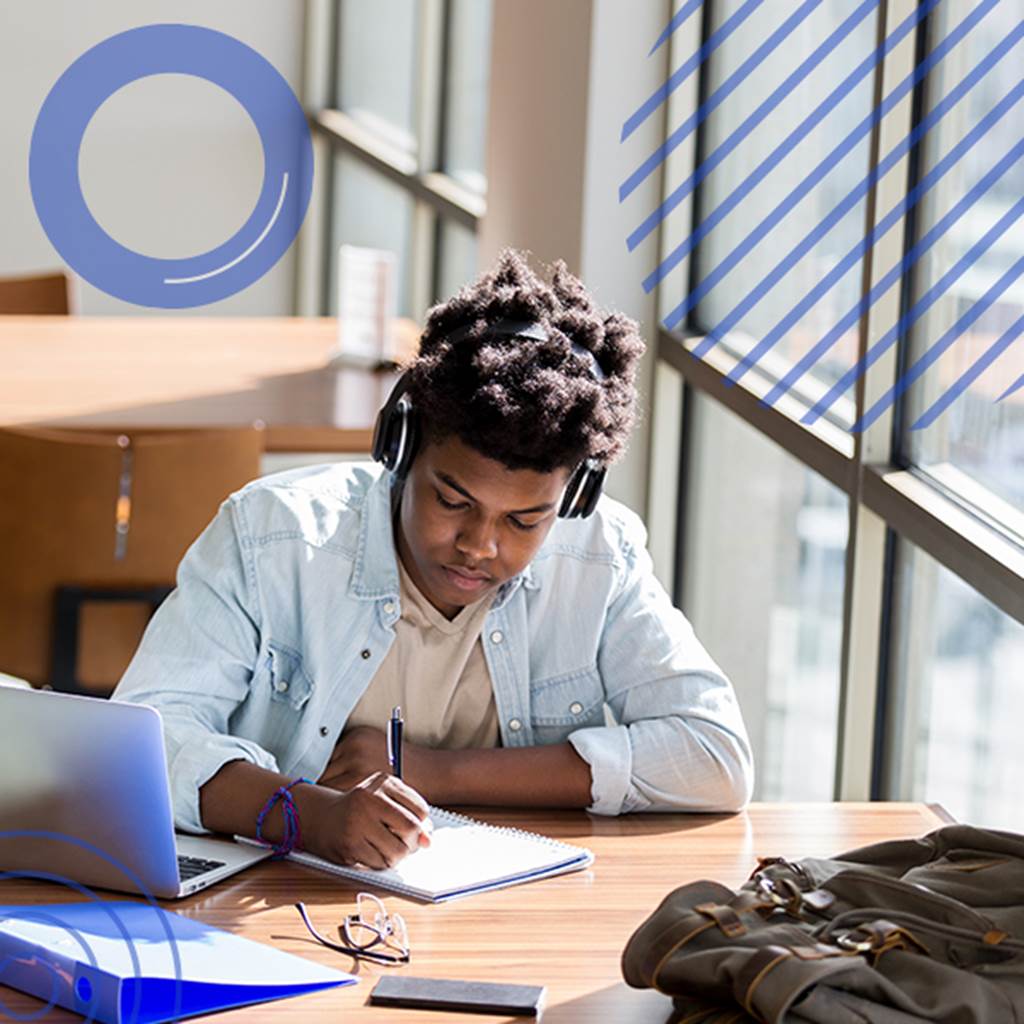 image of student working at desk