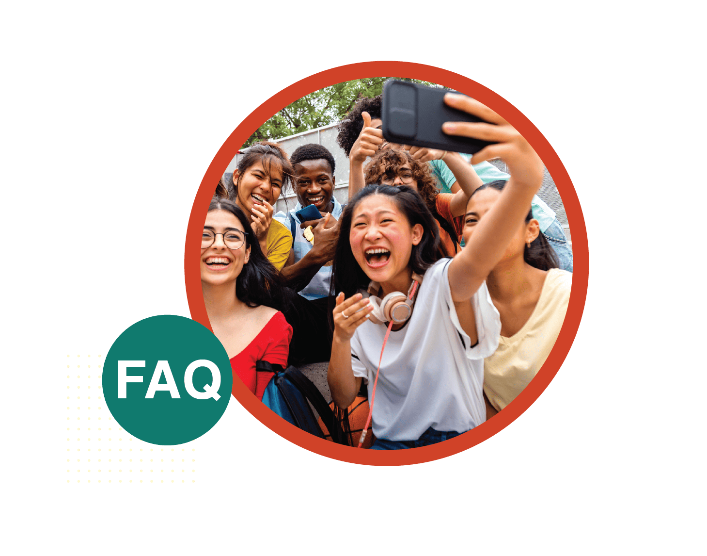 FAQ - High School Students Taking a Selfie