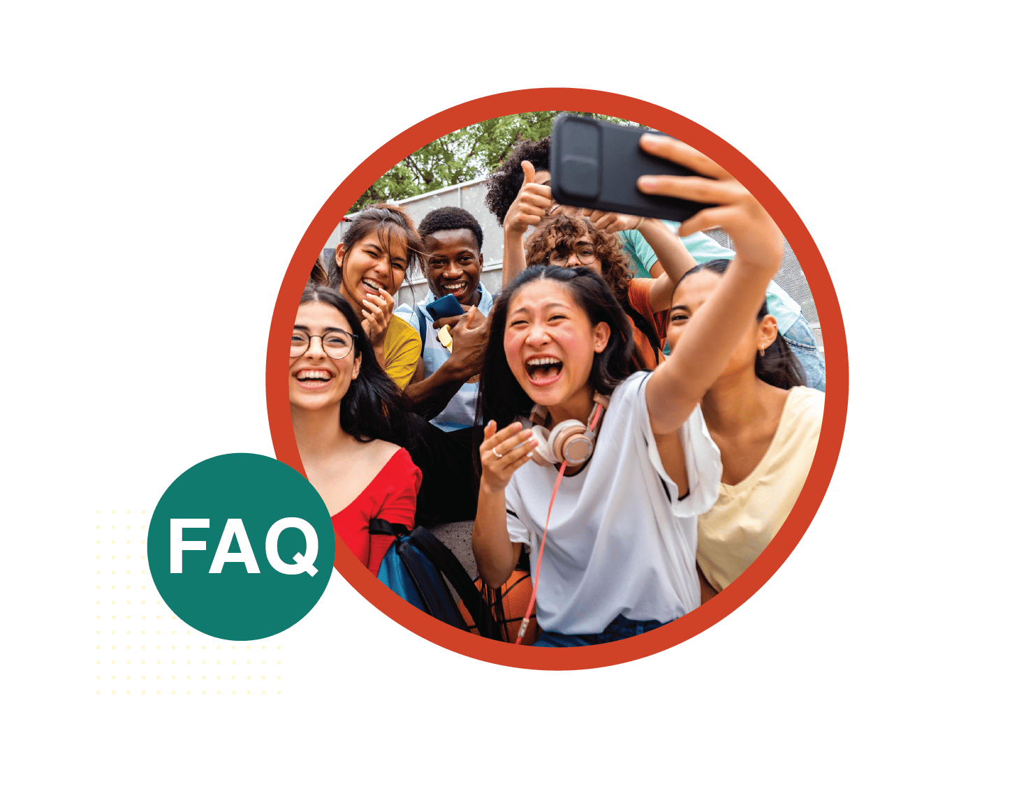 FAQ - High School Students Taking a Selfie