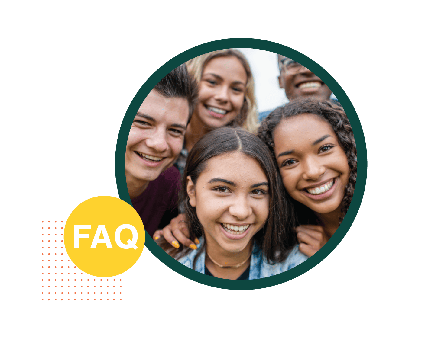 FAQ - Group of students smiling