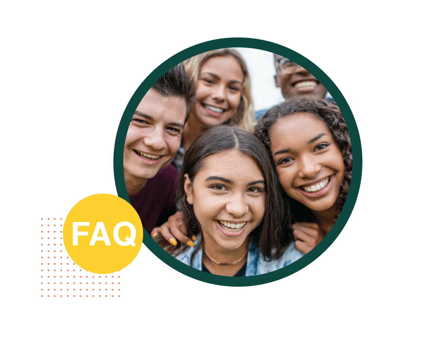 FAQ - Group of students smiling