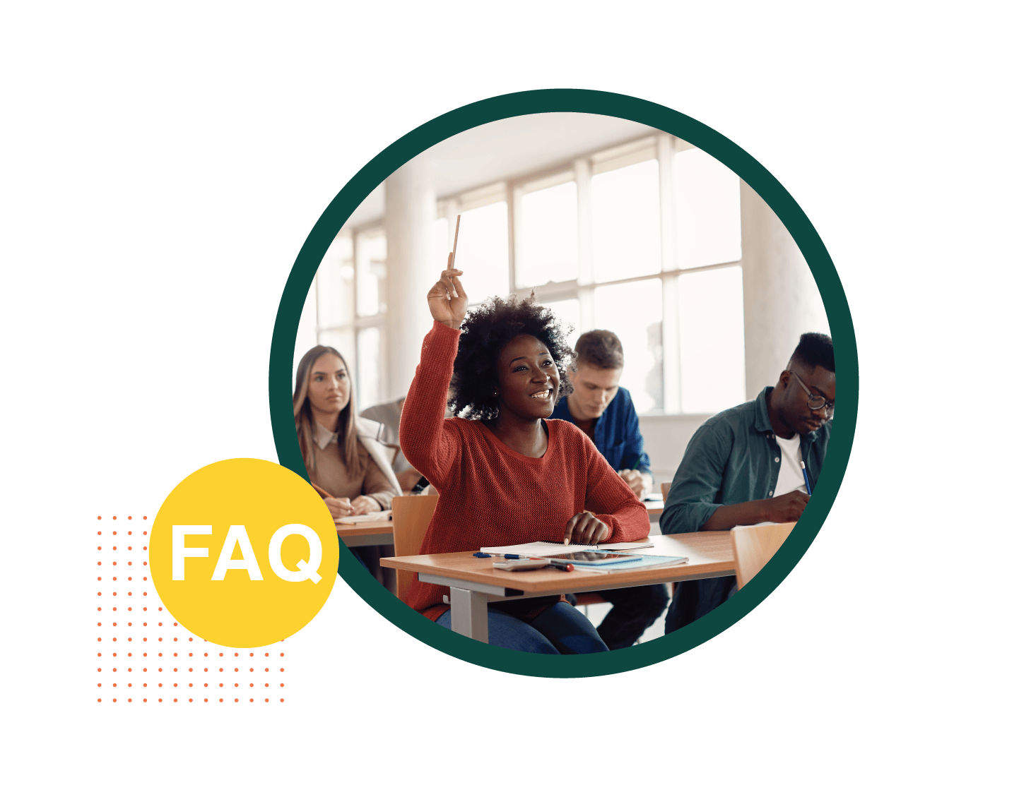 FAQ - Student raising hand