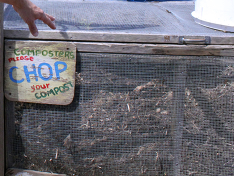 Composting site at Waters Elementary