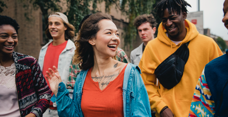 Group of teens on a walk