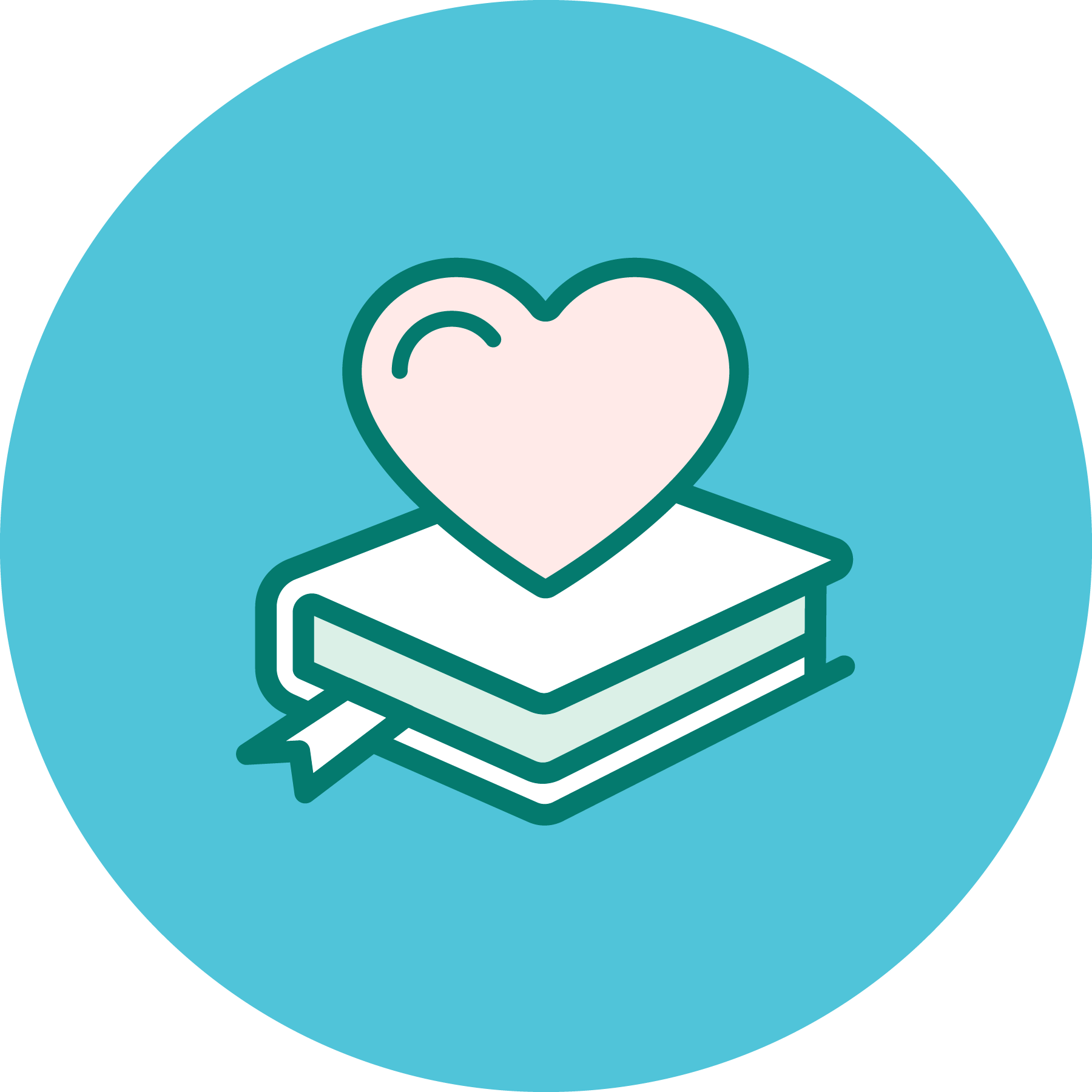 Heart on a book icon