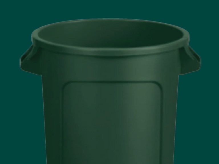 green garbage can image
