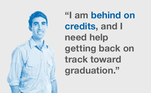 I am behind on credits, and I need help getting back on track toward graduation.