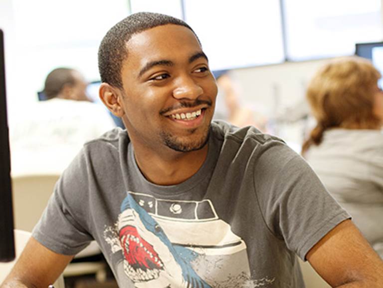 A CPS student learns in a classroom