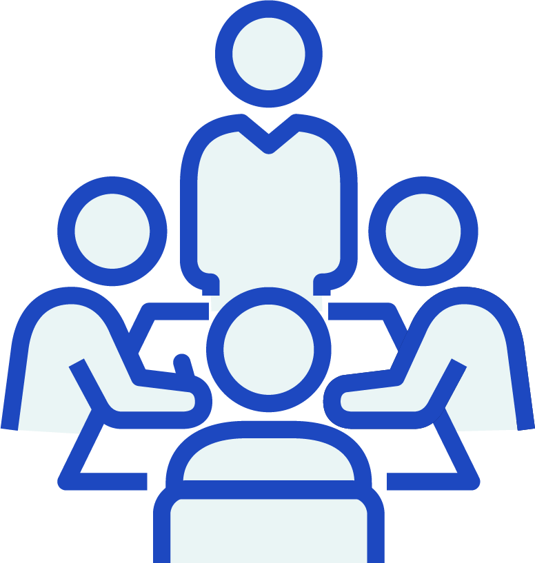 Four people sitting at a table.