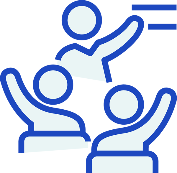 People raising their hands