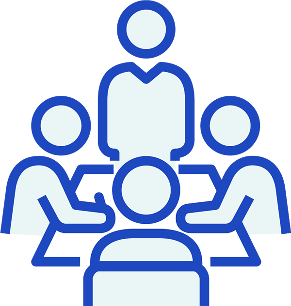 Four people sitting around a table