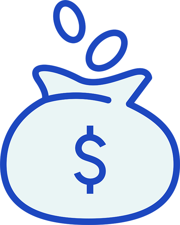 Bag with a money sign