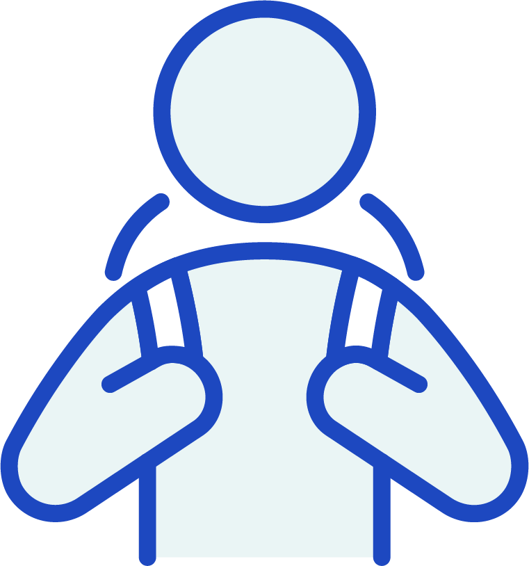 Person with a backpack.