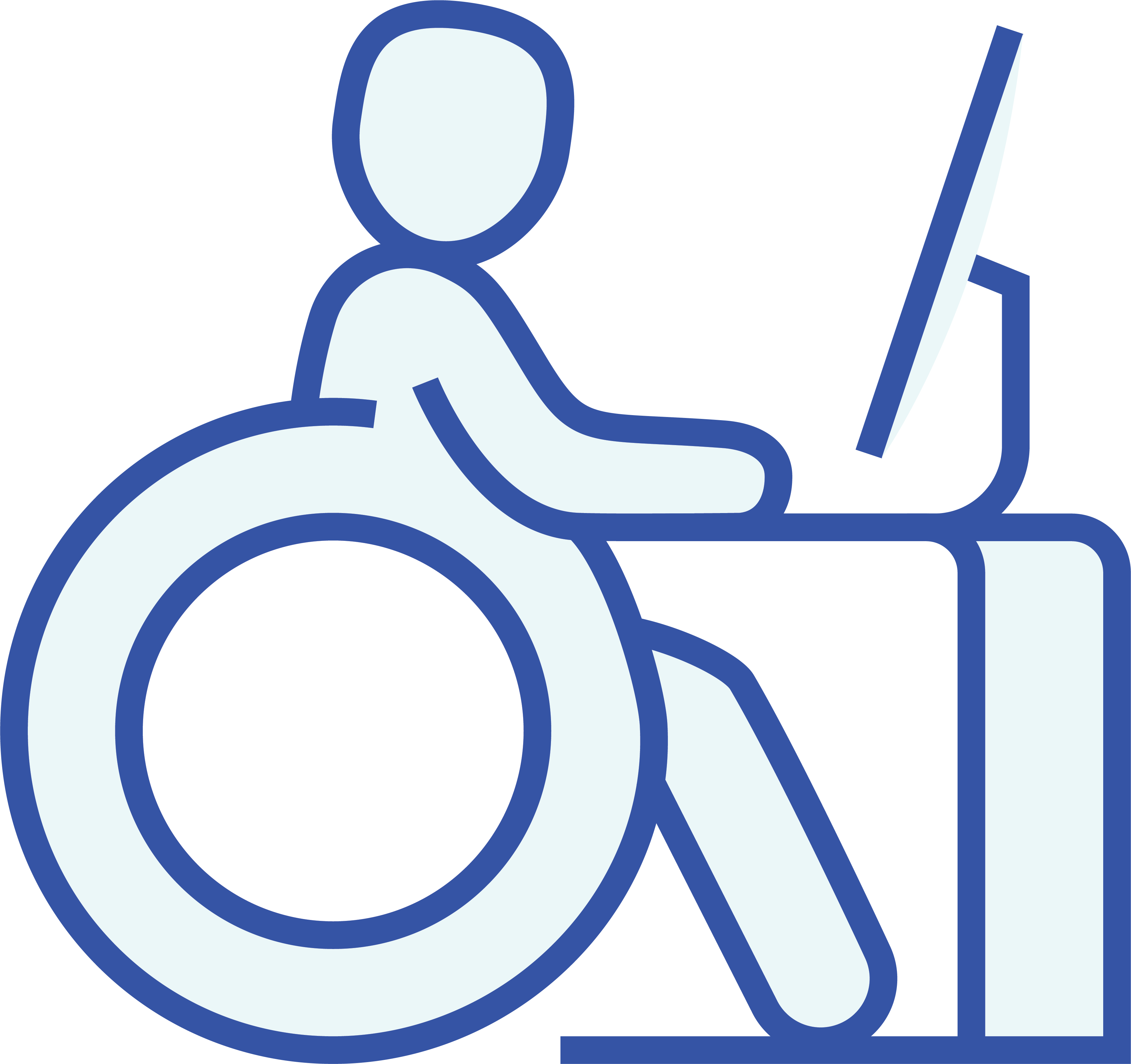 Student in wheelchair using computer