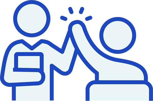 Two people giving each other a high five