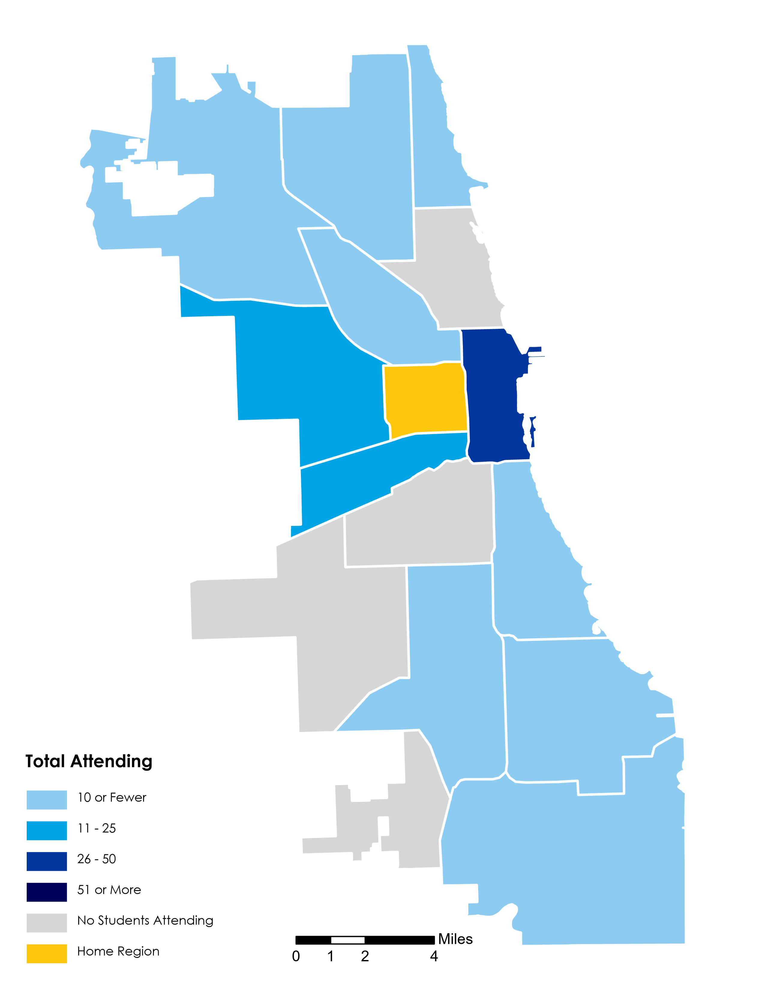 Choice Footprints Map for Options Students - Near West Side