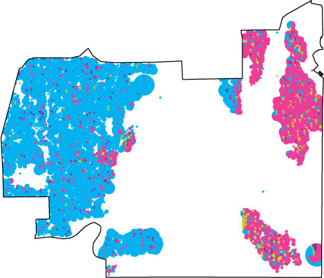 Racial and Ethnic composition map of Greater Calumet