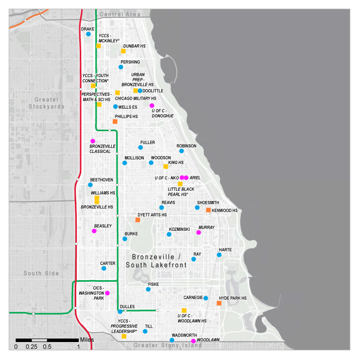 region map Bronzeville South Lakefront