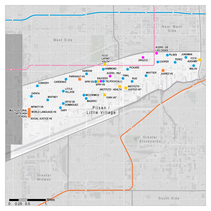 Schools Map Pilsen Little Village