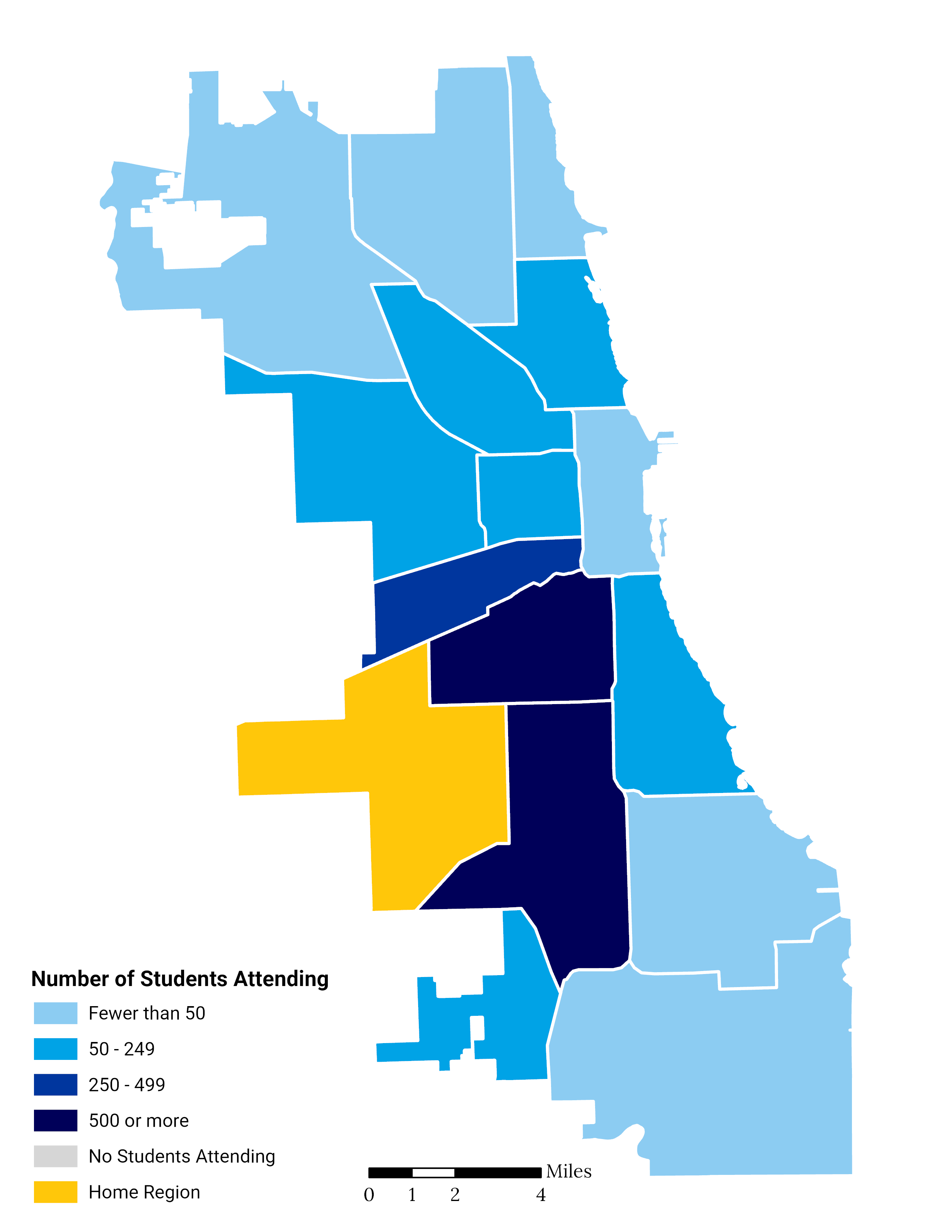 Elementary School Choice Footprint Map of Greater Midway