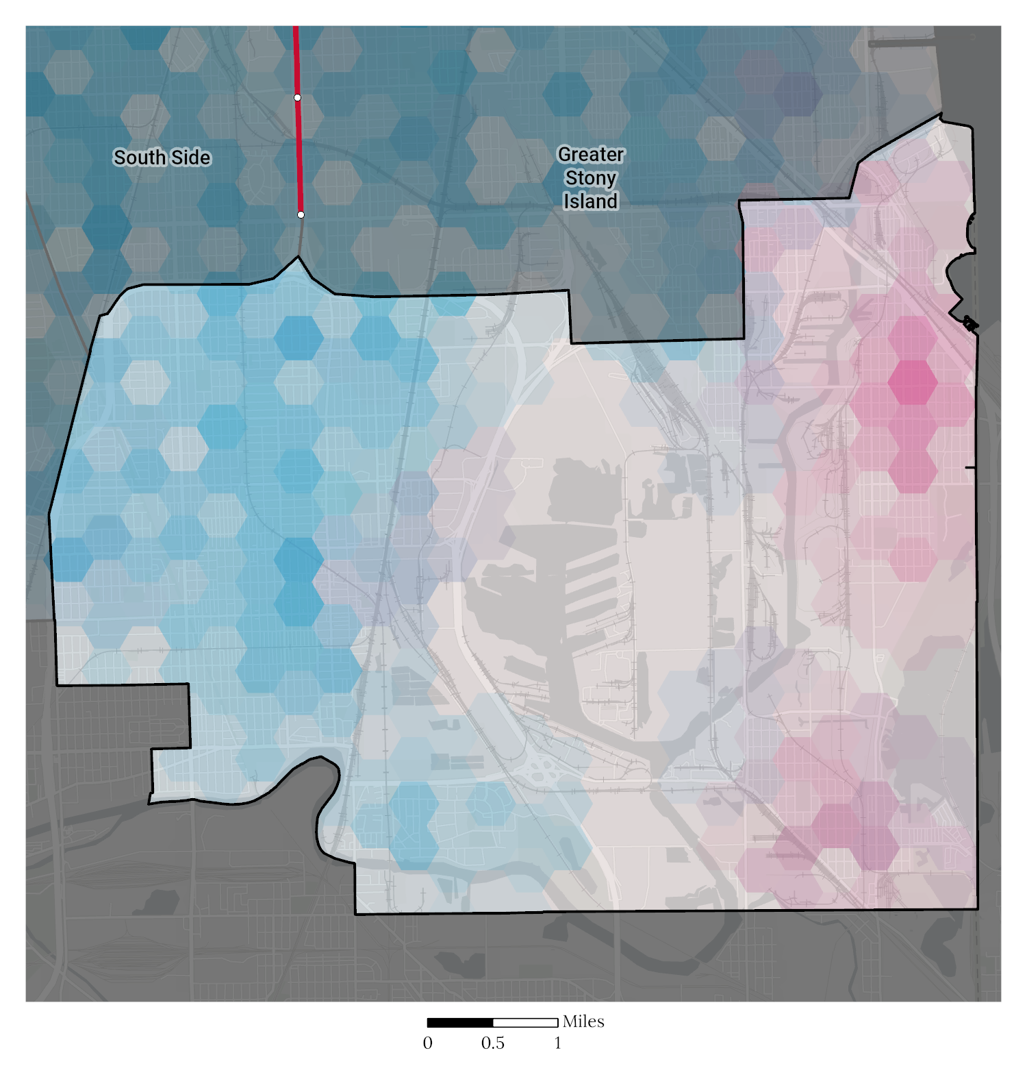 Racial and Ethnic composition map of Greater Calumet