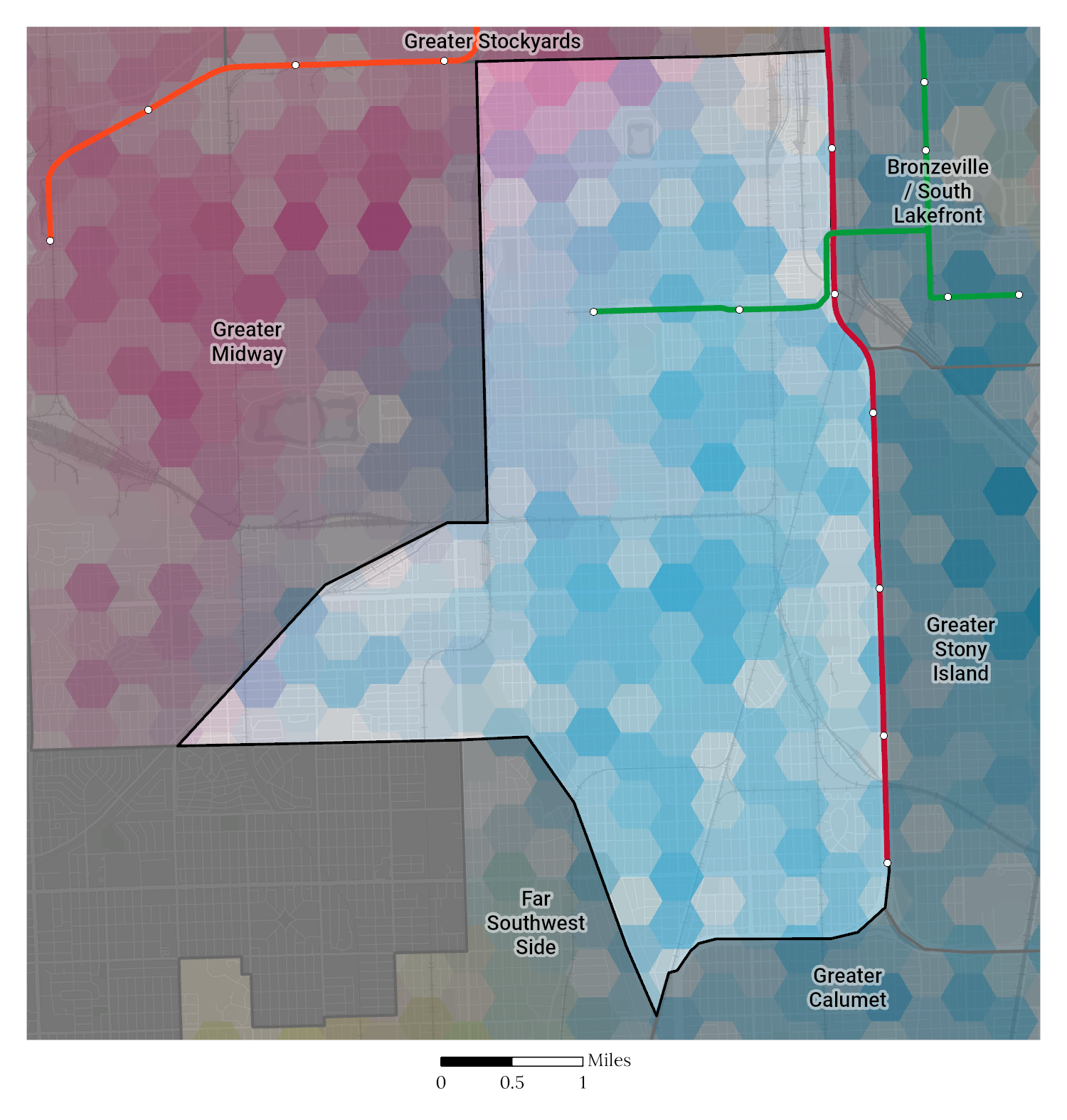 Racial and Ethnic composition map of South Side