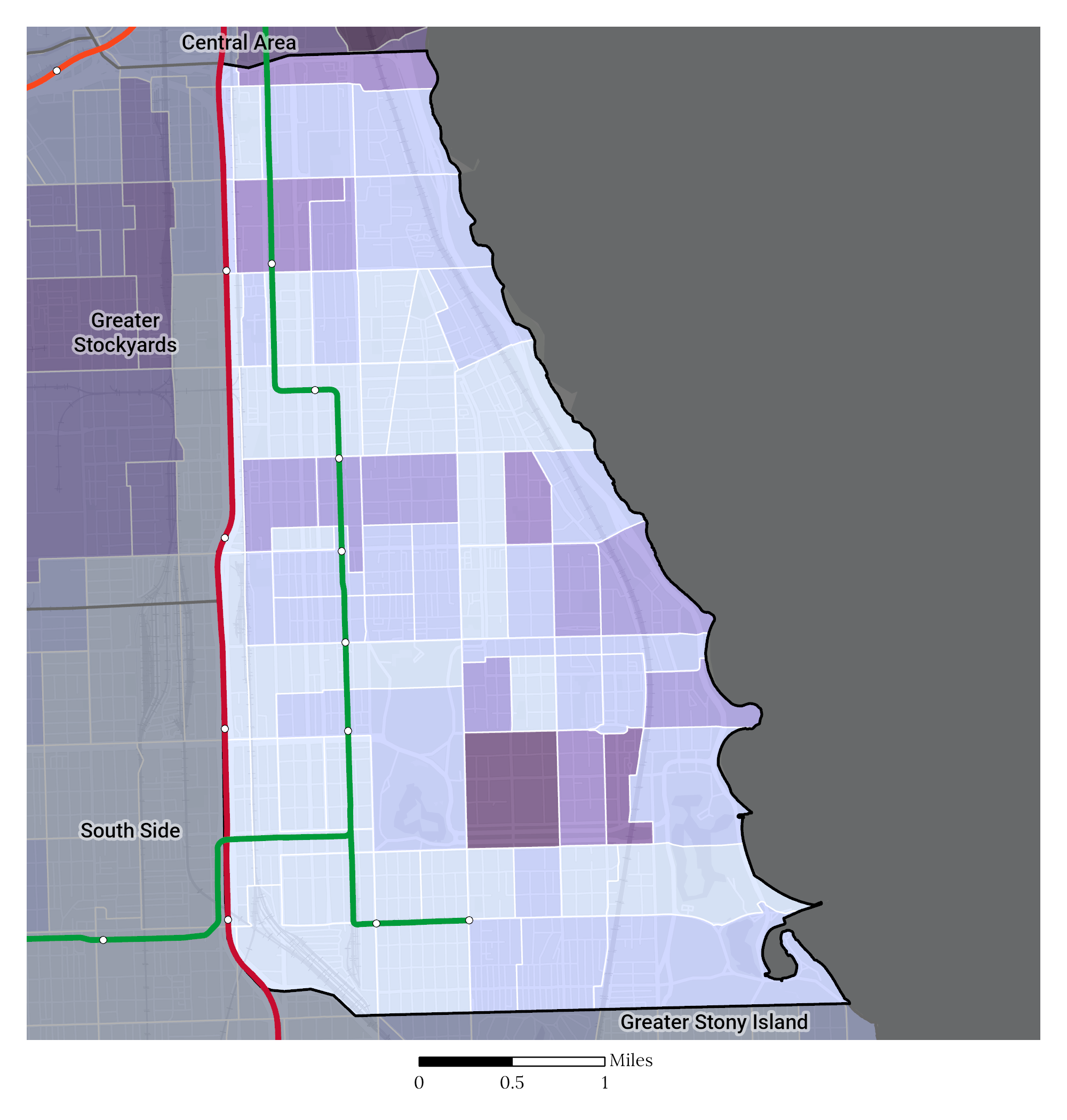 Income Map of Bronzeville / South Lakefront