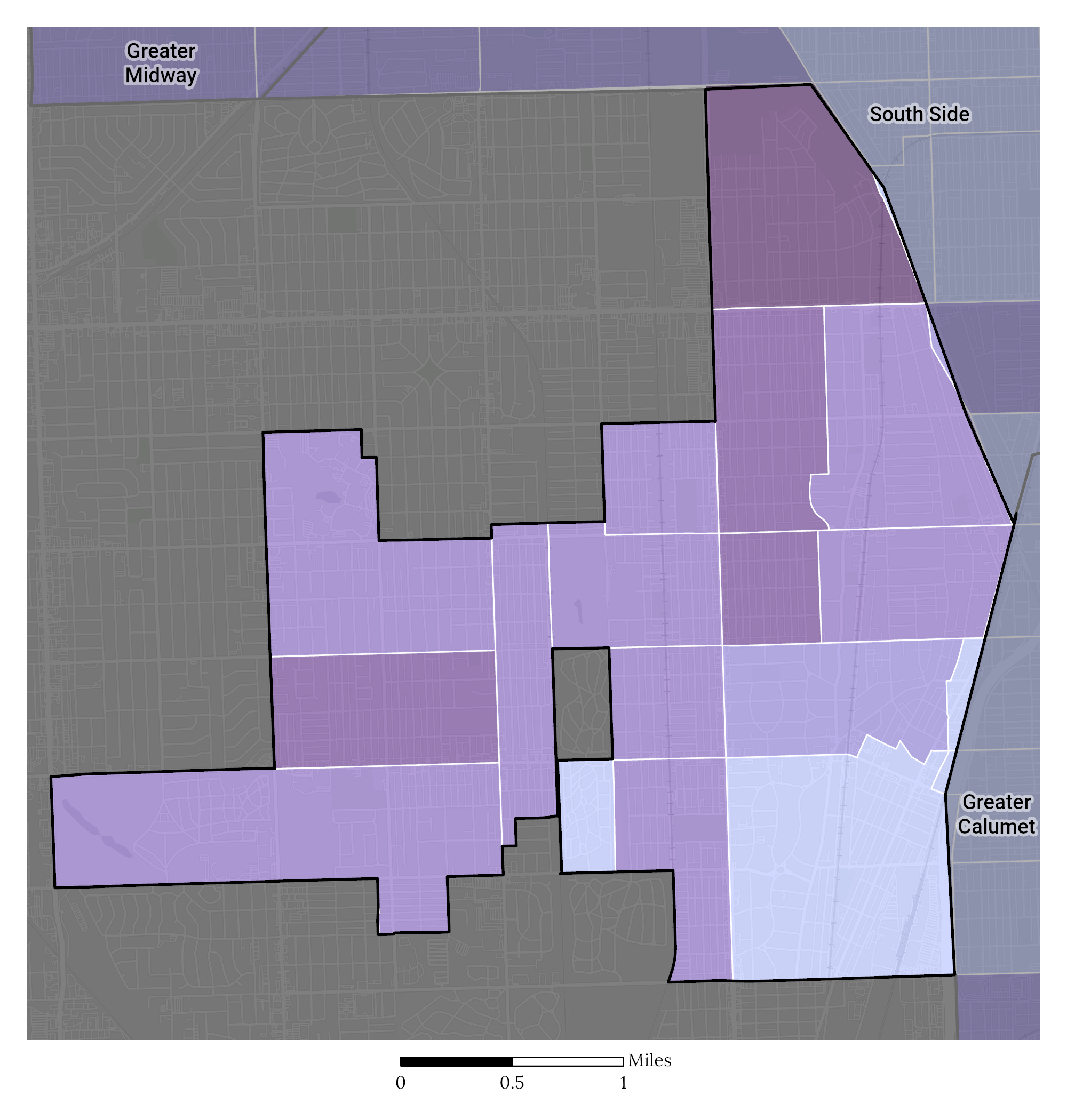 Median Household Income map of Far Southwest Side