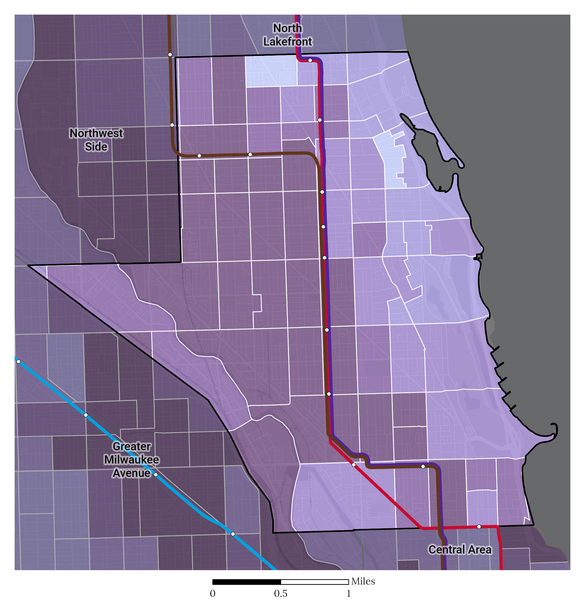 Median Household Income map Greater Lincoln Park
