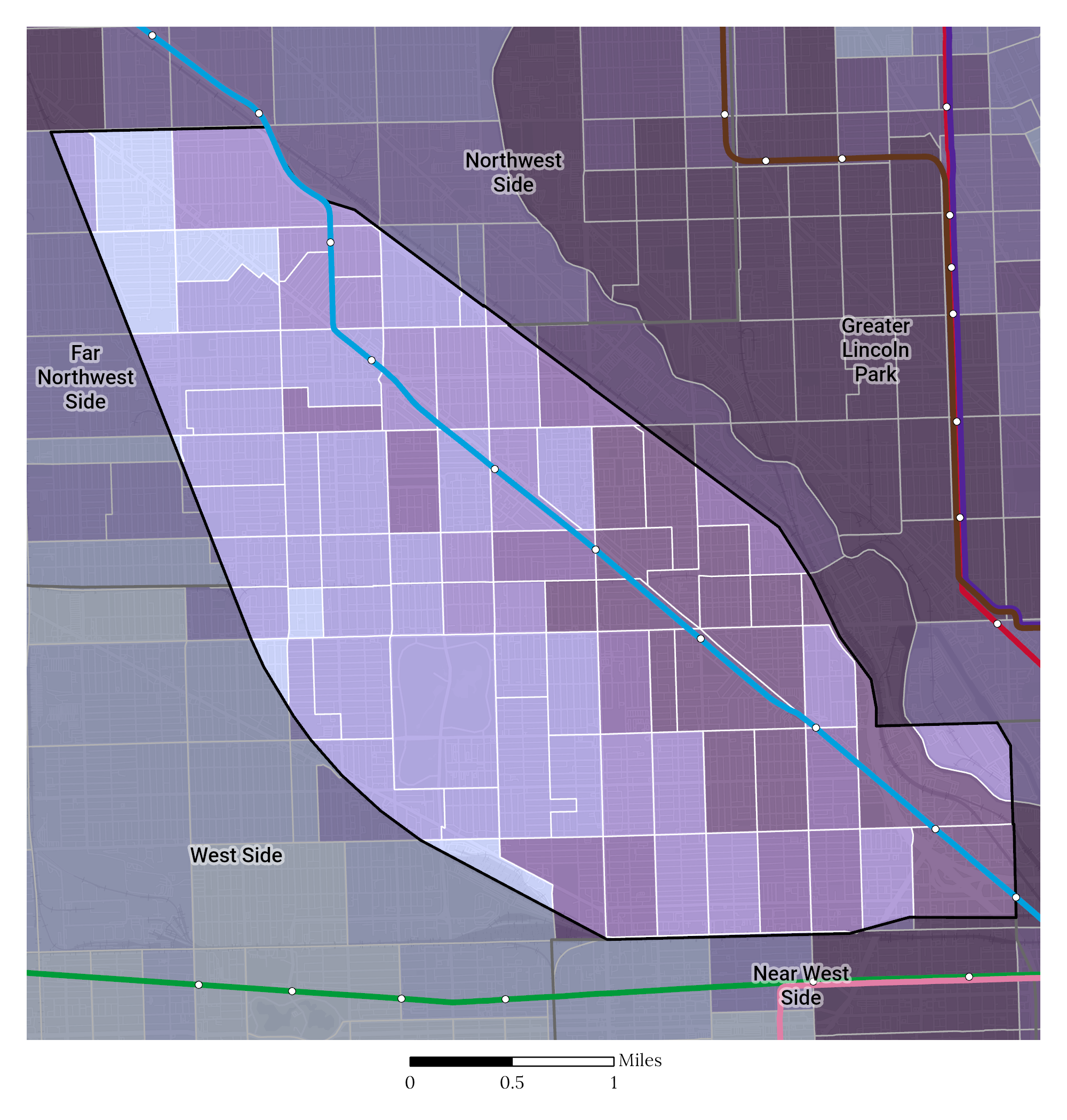 Median Household Income map of Greater Milwaukee Avenue