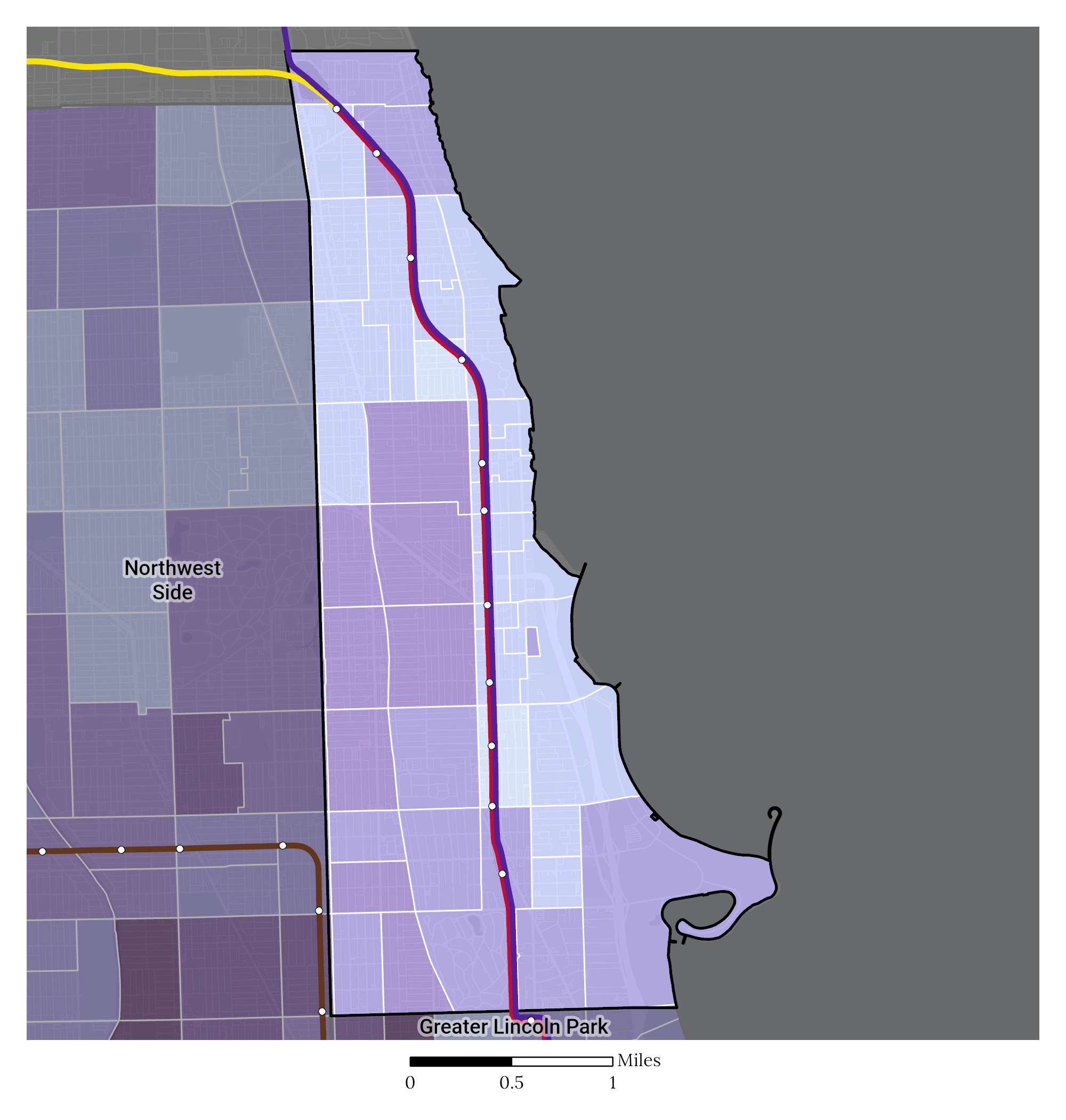 Median Household Income map North Lakefront