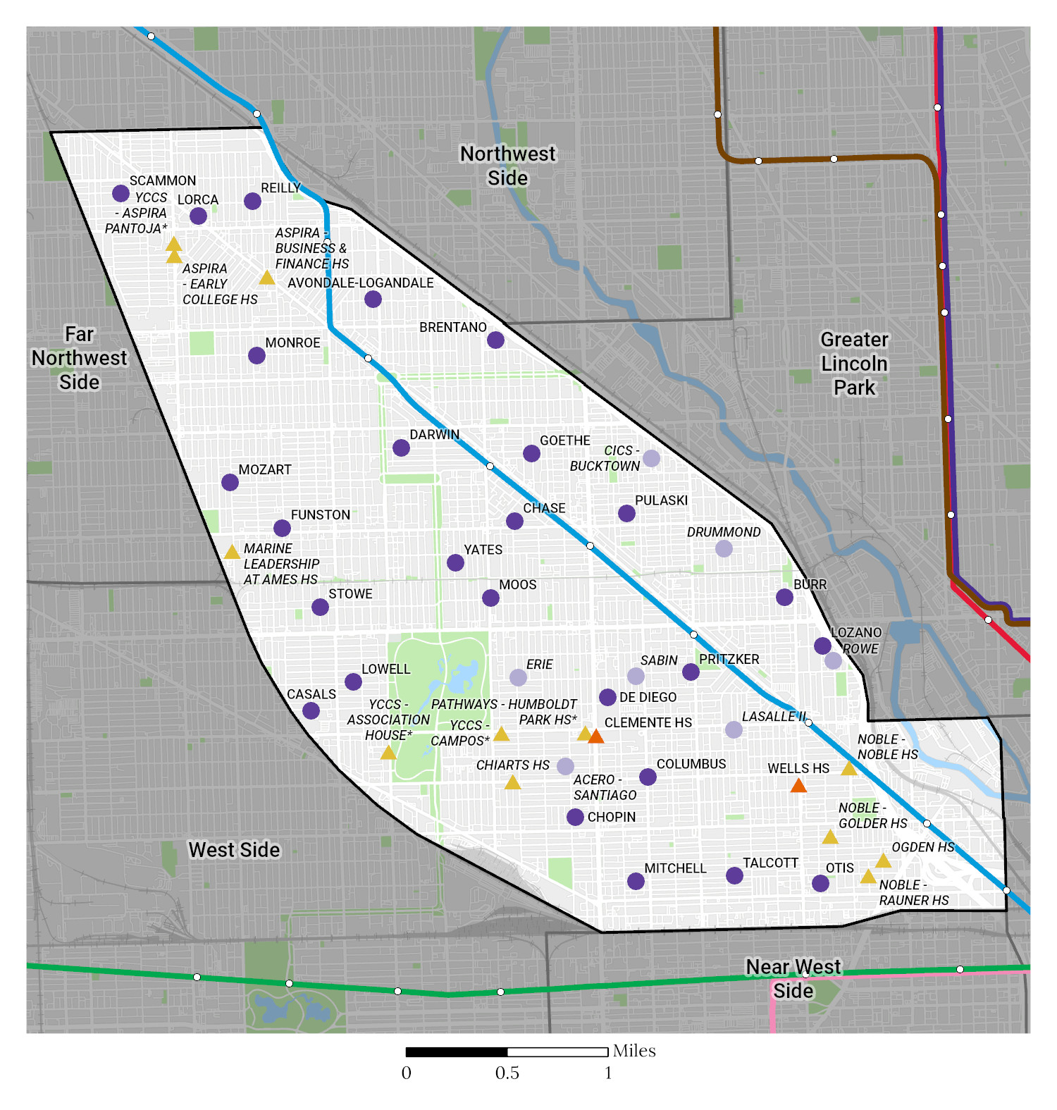 Region Map of Greater Milwaukee Avenue