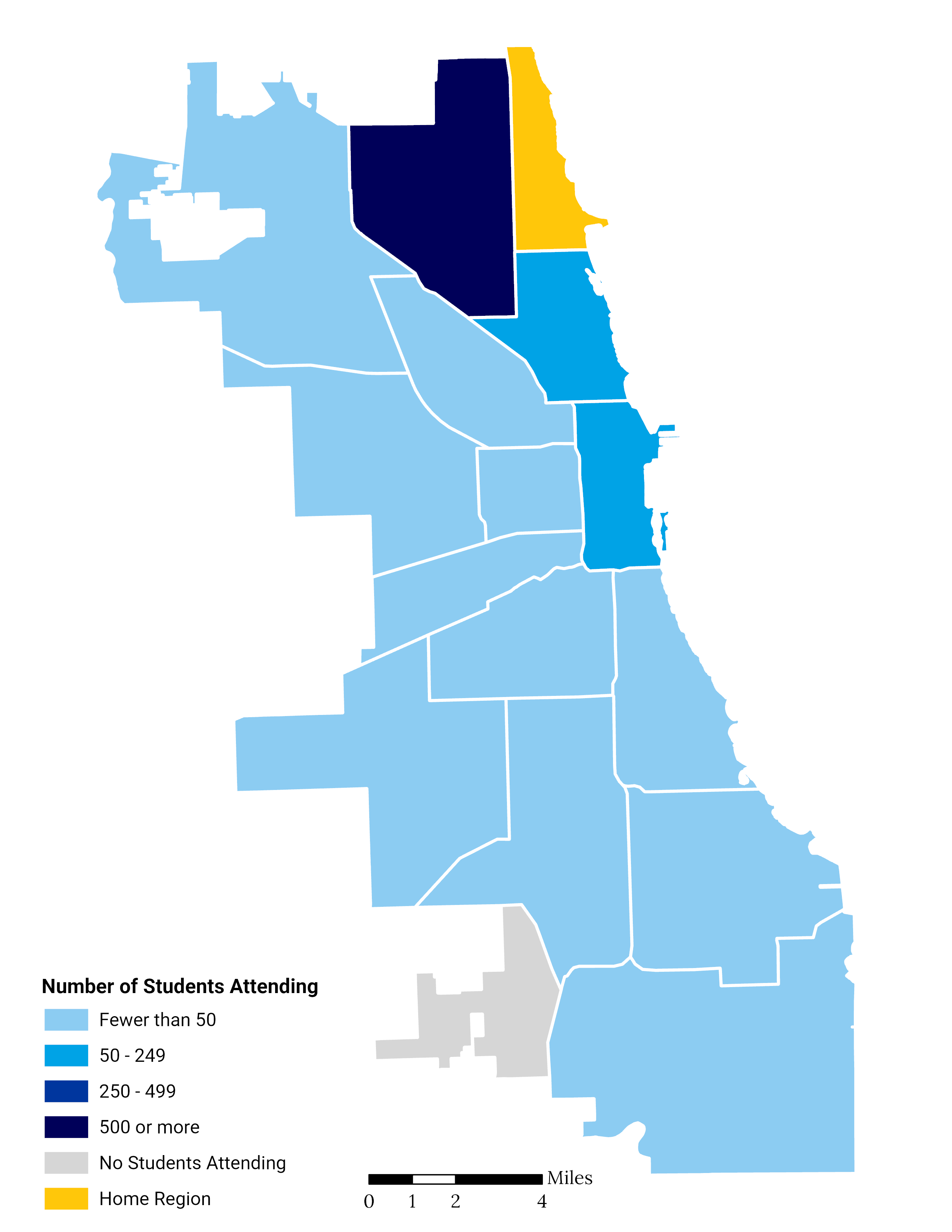 High School Choice Footprint Map North Lakefront