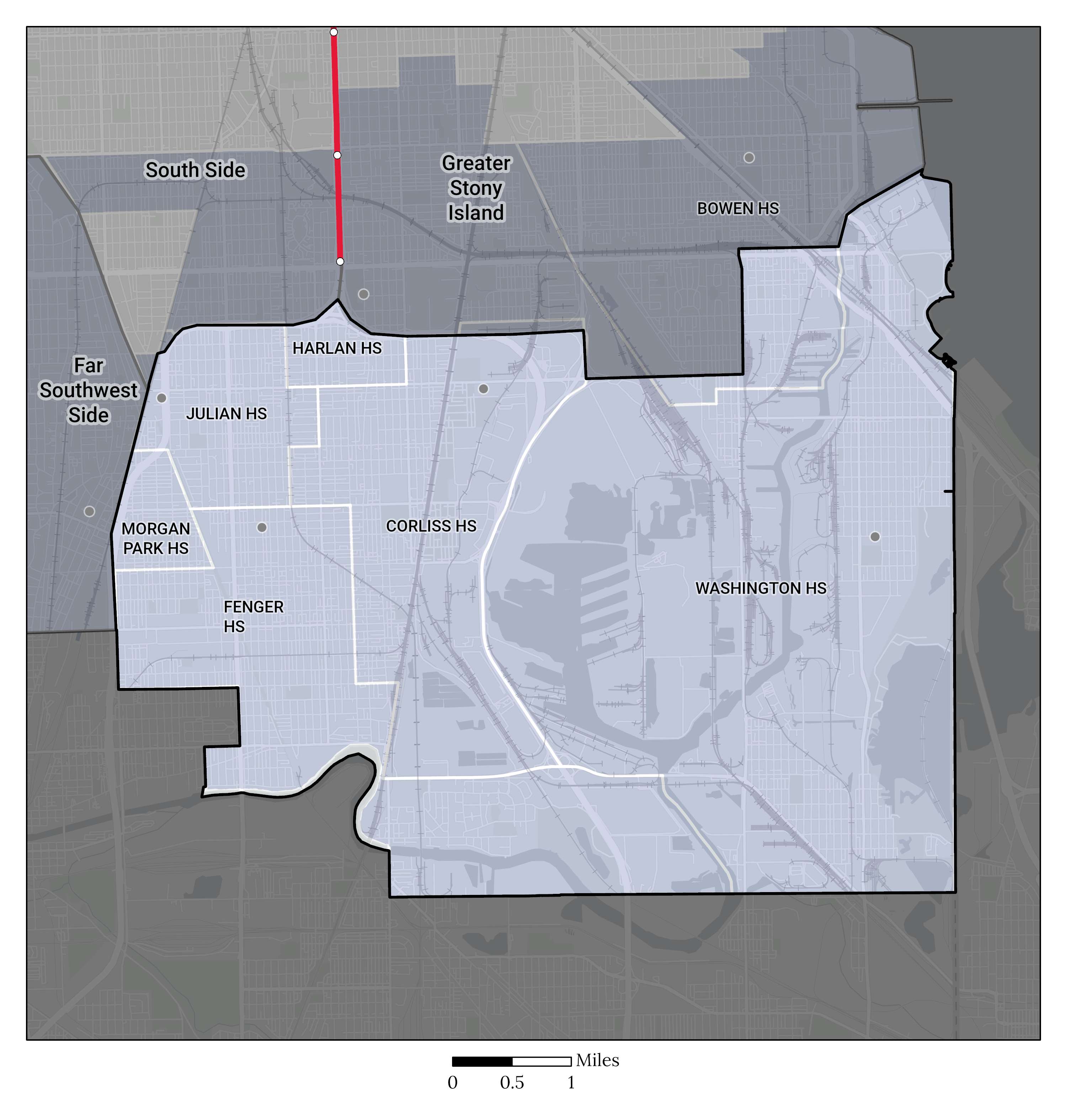 HS Attendance Area Map of Greater Calumet