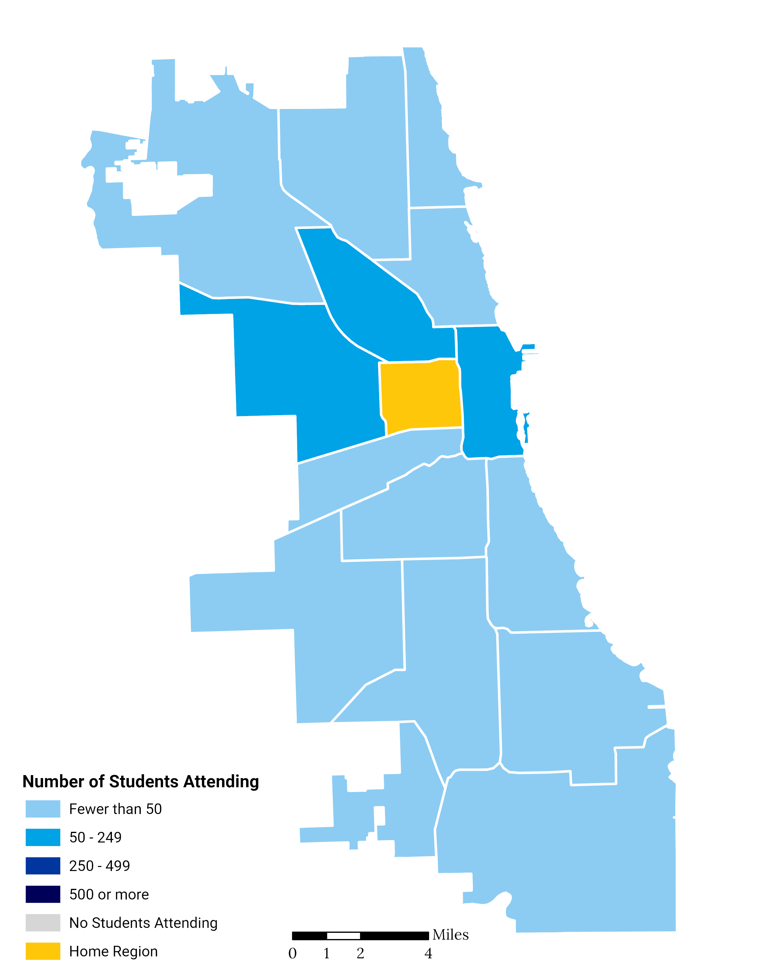 Near West Side High School Choice Footprint Map