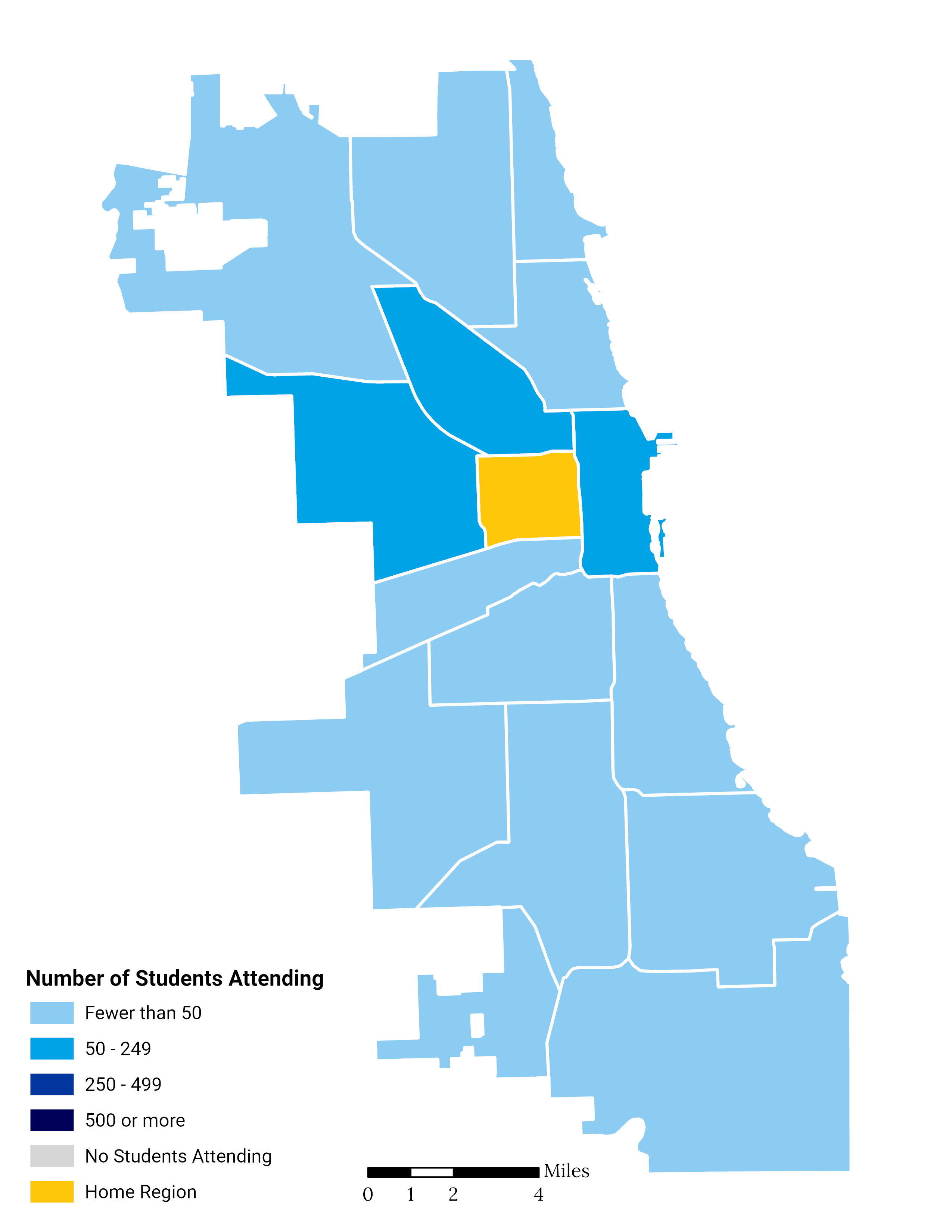 Near West Side High School Choice Footprint Map