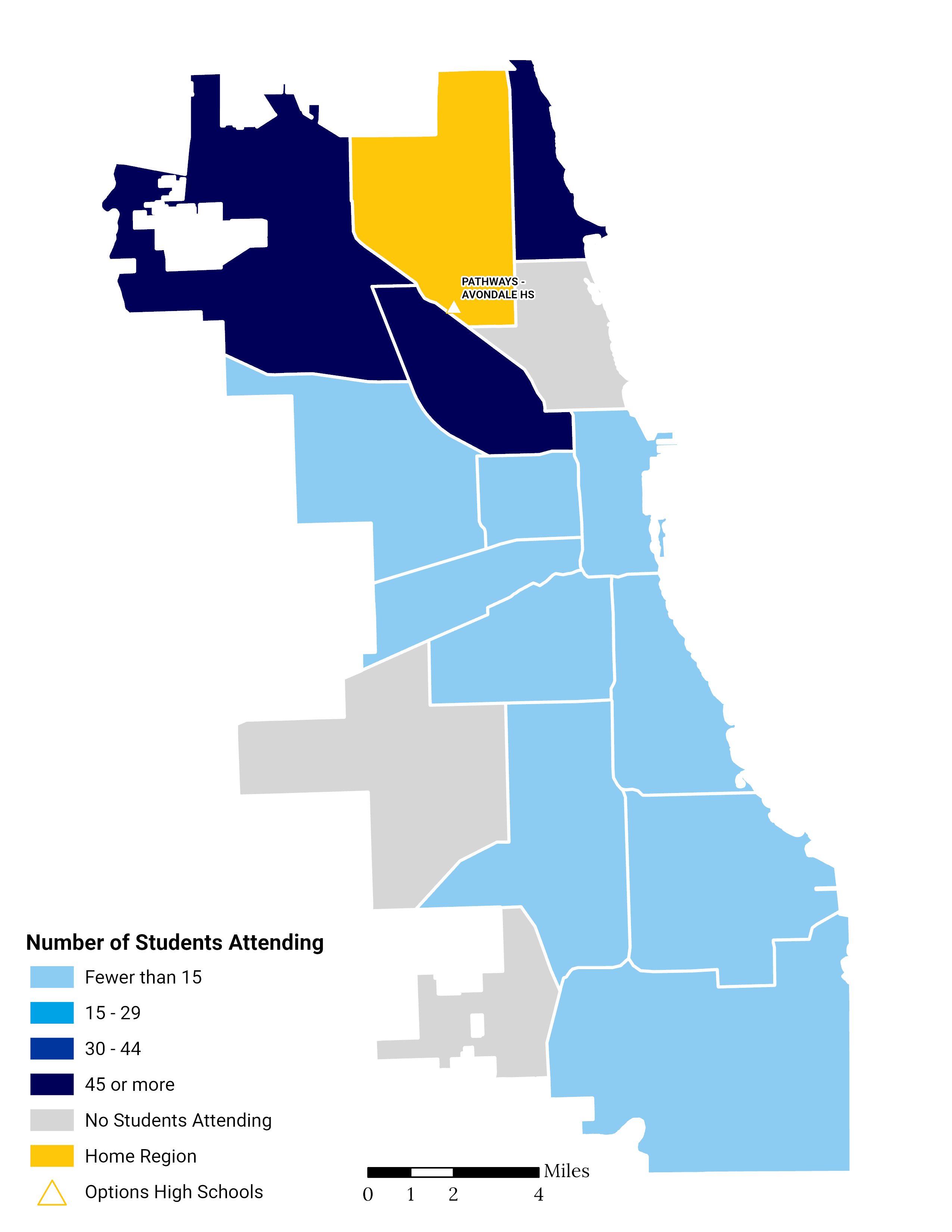 Choice Footprint Maps for Options HS in Northwest Side